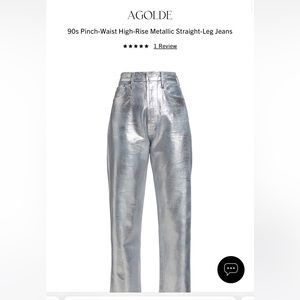 Agolde 90's Pinch Waist in Tin Foil